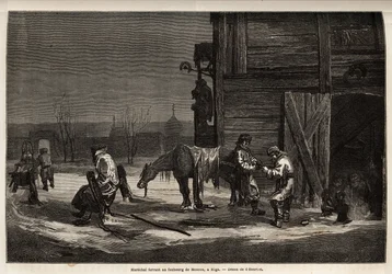 モスクワ郊外にあるフェラン・マレシャル。アンリエが1851年から54年にかけてロシアのバルト地方を旅行した際に描いたもの。エドゥアール・シャルトン編集の「世界旅行」に掲載された版画