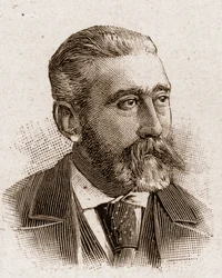 1895年のアカデミー・フランセーズのメンバー：フランスの詩人、ホセ・マリア（Jose-Maria）・デ・ヘレディア（1842-1905）の肖像。