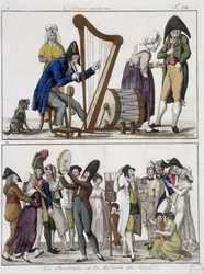現代のオシアン（男のオーケストラ）と「The singers or the musards of the docks」（街角の音楽隊） - エピナルのイメージ