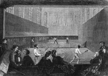 1873年、パリのチュイルリーテラスにあったヤシの木のゲームルーム。