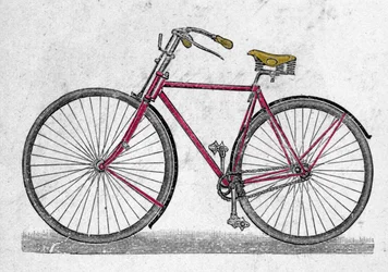 空気入りタイヤの自転車。イギリス人ジョン・ボイド・ダンロップによるゴムタイヤの発明は1888年にさかのぼる。
