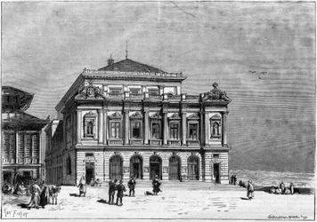 建築家ポール・ジャン・ジオン（1838-1904）が1877年から1883年にかけて建設したアルジェリアのコンスタンティヌス劇場-劇場の外観