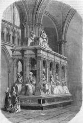 フランス王ルイ12世(1462-1515)とブルターニュのアンヌ(1477-1514)の墓。19世紀のエングレーヴィング。