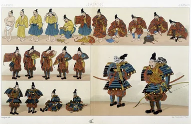 ラシネ著『歴史衣装』所収の伝統的な日本の侍の衣装