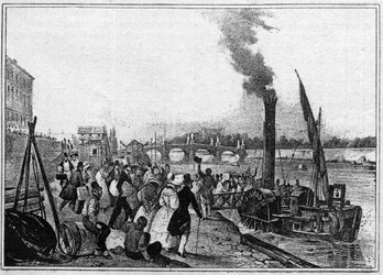 ヴィクトル・ジャン（Victor-Jean）・アダム（1801-1866）。"蒸気船によるサン・クラウドの旅"