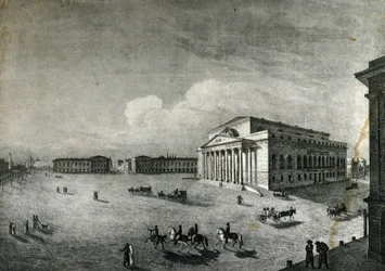 1840年頃のモスクワのボルチョイ劇場の風景。ロシア
