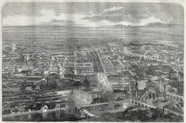 1858年のベルリン（ベルリノ）の街の風景。