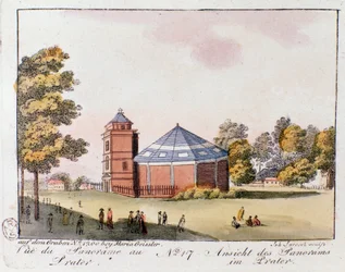 ウィーンのプラーター公園の眺め。オーストリア1815年のエングレーヴィング 個人蔵