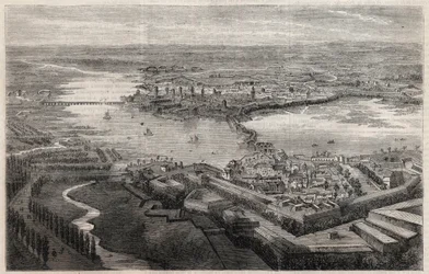 19世紀のマントヴァ(Mantova, Mantua)の街の風景