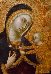 Humiliteの聖母 無名の木画 - 14世紀 - Dim 32,5x19,5 cm Assisi Museo del Tesoro della Basilica di San Francesco.Perkinsコレクション