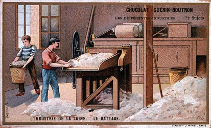 羊毛産業、ハイピング、チョコレートGuerin Boutronの広告、1895年頃