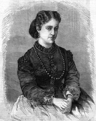 アデリーナ・パティの肖像。イタリアの歌手（1843年～1919年） 1864年のエングレーヴィング。
