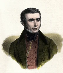 フランスの喜劇作家、ユージン・スクリーブ（1791-1861）の肖像画。