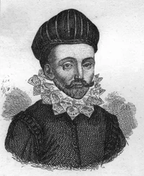 François GAUCHER, dit Scevole de SAINT MARTHEの肖像。16世紀のフランス人作家。1835年のエングレーヴィング。