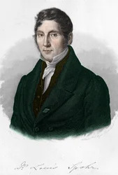 ドイツの作曲家Louis Spohr（1784-1859）の肖像。