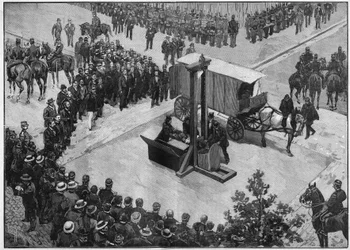 1894年にリヨンで行われた無政府主義者カゼリオの処刑。