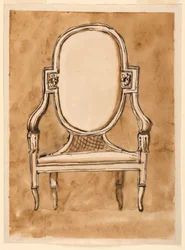 素描、椅子、1780-90年