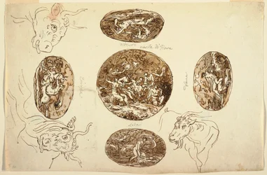 天井のためのデッサン、ジュピターの証書、1812年