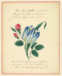 グリーティング・カード、"From thence together we will love..."、1819年頃