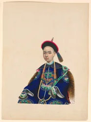 ミニチュア《座る男の肖像》1820-60年頃