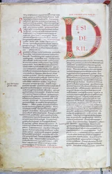 11世紀の聖書の大文字Dのページ