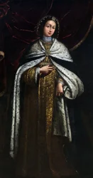 フォシニーのアグネス (morte en 1268)、ピョートル 2 世の妻、サヴォイア伯 (ピエール 2 世ド サヴォワ) - 匿名 - 17 世紀 - キャンバスに油彩