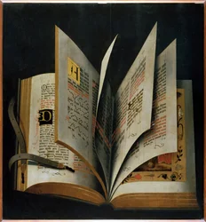 開かれた典礼書」 - 匿名 - 16世紀初頭 - 木に油彩 - 70,2x65 - Galleria degli Uffizi, Florence