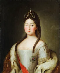 Anna Petrovna de Russie - 皇帝ピョートル1世の娘、ロシアのアンナ・ペトロヴナ（1708～1728年）の肖像、匿名。キャンバスに油彩、18世紀最後の四半期、ウラジーミル国立建築・歴史・美術博物館蔵