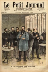 分遣隊会議所のバーで、左から右へ。エミール・バスリー（1835-1928）鉱山労働組合のパリ代表、カミーユ・ペレタン（1846-1915）ジャーナリスト、作家、ブーシュ・デュ・ローヌの代表、アレクサンドル・ミラーラン（1859-1）。