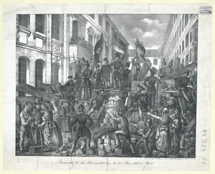 1848年5月26日、ウィーン大学でのバリケード