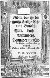 ルターの聖書。1534.Wittenberg.ソルマーニ市民図書館。ミラノ