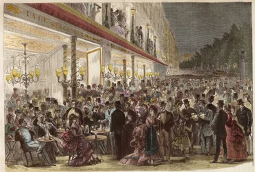 1869年夏の夜のグラン・ブールヴァールのカフェ - パリ - 夏の夜のグラン・ブールヴァールのカフェ - 1869年