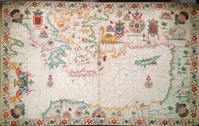 地中海東部海図、1600年頃（写本）