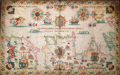 アイルランドからカーボベルデに至る大西洋北東部の海図、1600年頃（写本）