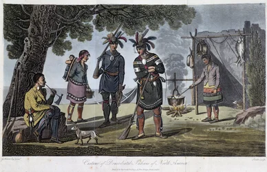 ヘリオット、ジョージ（1766-1844）による「北アメリカのドミシリテート・インディアンの衣装