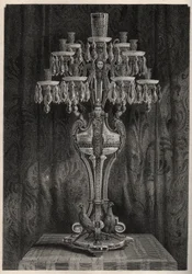 バカラの工場で作られたクリスタル製の燭台 - - ルイ・フィギエの「産業の傑作」に掲載された彫刻