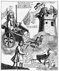 ジョン・ロー（1671-1729）に対するオランダの風刺版画、ミシシッピ事件について