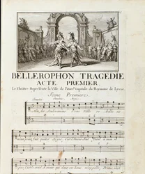 ジャン・バティスト・リュリ（Giovanni Battista Lulli）（Jean-Baptiste）（1632-1687）のプロローグ付き全5幕のTragedie Lyrique「Bellerophon」の第1幕。1714.