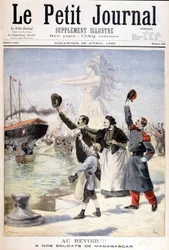 Goodbye to our soldiers from Madagascar：フランスのマダガスカル遠征隊の出発-1895年4月28日付「Le Petité Journal」にて