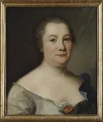 Hedvig Charlotta Nordenflycht, poetesse suedoise - Portrait of the poet Hedvig Charlotta Nordenflycht (1718-1763), Anonymous .油彩・キャンバスサイズ：47x40cmストックホルム国立博物館