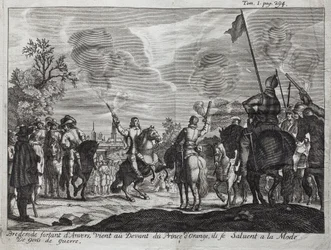 ブレデローデ伯爵ヘンリー（Hendrik Graaf van Brederode）（1531-1568）は、アントワープ（オランダ、ネザーランド）を出発して、オレンジ公爵ウィリアム1世（オレンジ・ナッソー）の前に来て（または、ギョーム・ザ・タシターン