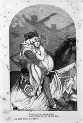 詩人ジョン・キーツ(1795-1821)の「容赦のない美しい女性」の挿絵 19世紀