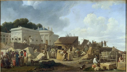 1786年頃、建設中のロテル・ド・サルム、1781年から1791年の間（油彩・カンヴァス）