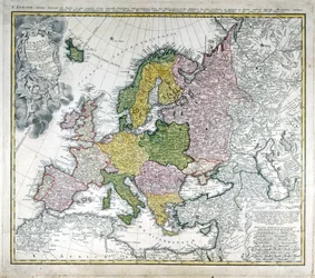 1743年のヨーロッパの地図。