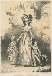 子供たちと歩くマリー・アントワネット (リソ)