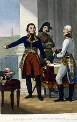 アンドレ・マセナ元帥（1756-1817）、1800年4月のゲネス包囲戦にて