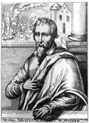Michel Servet (Michel de Villanueva) (1511-1553)、スペインの医師、神学者。エングレービング