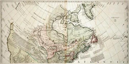 北米、1765年頃（彩色エングレーヴィング）