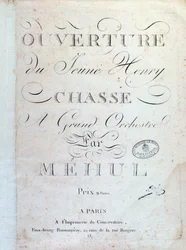 メフルのオペラ「Le jeune Henri」の冒頭ページ「La Chasse」（1797年