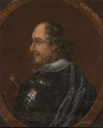 Peter Melander, comte de Holzappel - 伯爵Peter Melander of Holzappel (1589-1648)の肖像, Anonymous .油彩・キャンバス寸法：64x54cmストックホルム国立博物館